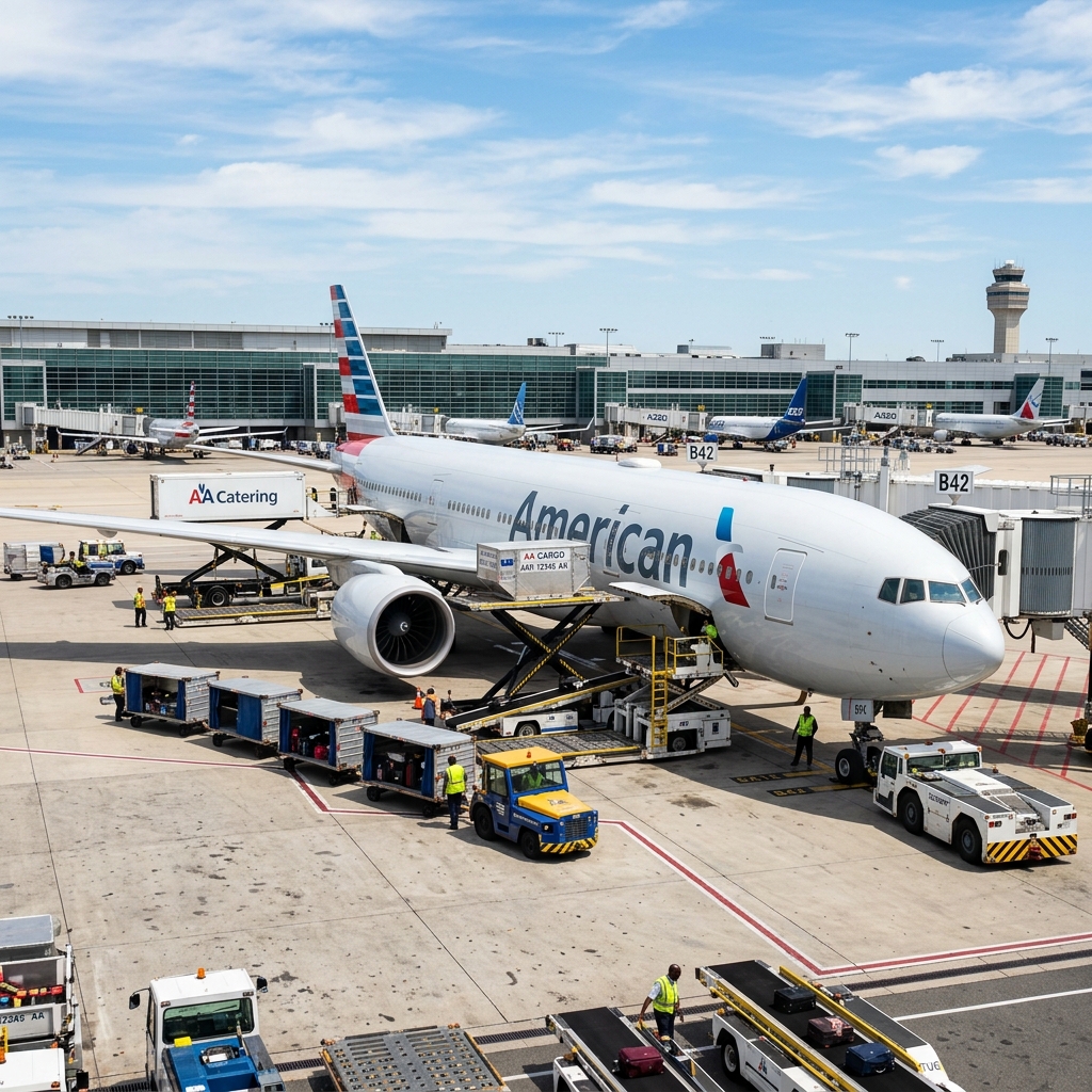 Airplane tarmac loading